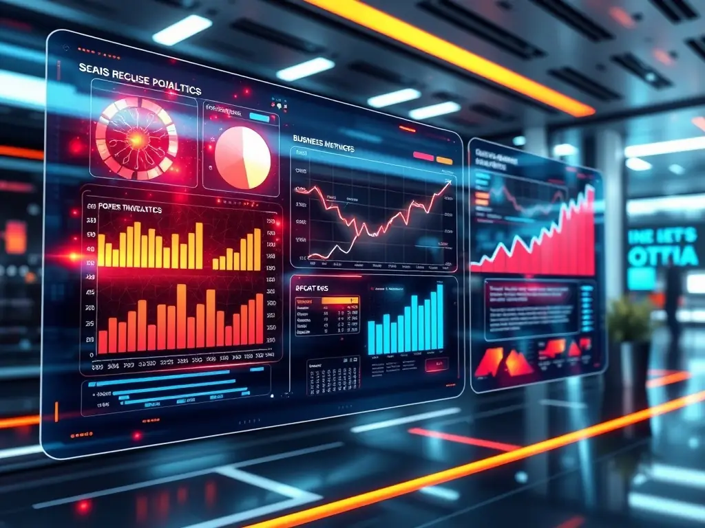 A digital interface of the Horizon Projection Calculator, showing projected business growth over time with interactive charts and data points.